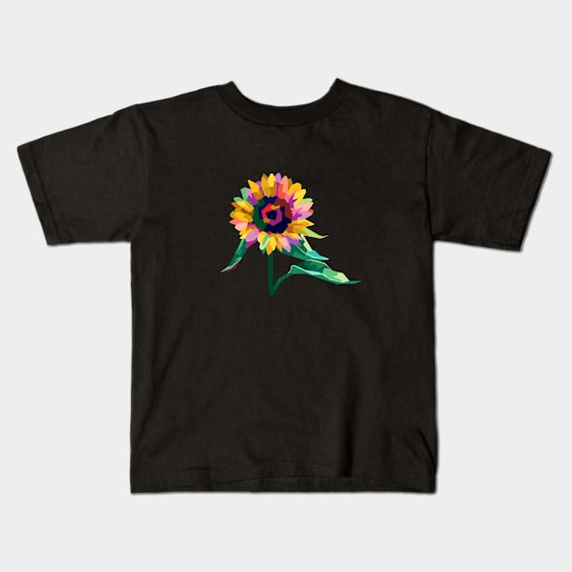 Sun Flower Kids T-Shirt by BarnawiMT